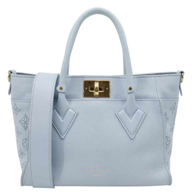 Louis Vuitton On My Side PM Monogram Mahina Leather Shoulder Bag Blue in Blue Leather from Dallas Designer Handbags
