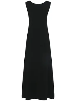 Khaite Long V-neck dress in 83% Viscose, 17% Polyester, photo 4 of 5 from LUISAVIAROMA