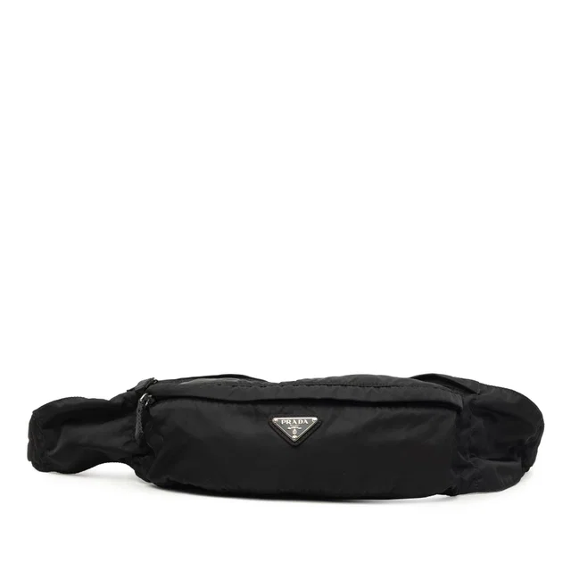 Black Prada Tessuto Belt Bag in Black Nylon from Designer Revival