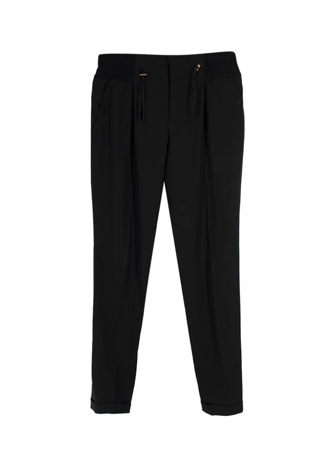 Gucci Black Tapered Leg Wool-blend Trousers in Black Wool from HEWI