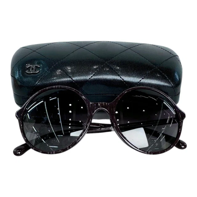 Chanel Sunglasses Round Purple with Pearl On Side in Purple from Luxury Promise