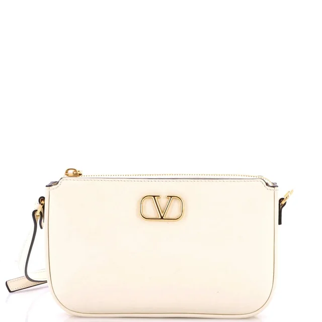 Valentino Garavani VLogo Convertible Crossbody Bag Leather Mini in white Leather from Rebag
