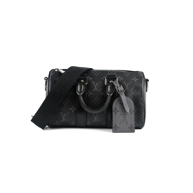 Louis Vuitton Keepall Bandouliere 25 Black in Black Coated canvas from The Purse Affair
