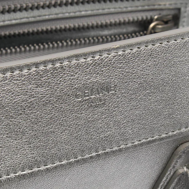 Celine Luggage Micro Shopper Leather Handbag in Black Leather from LuxUness, photo 4 of 6