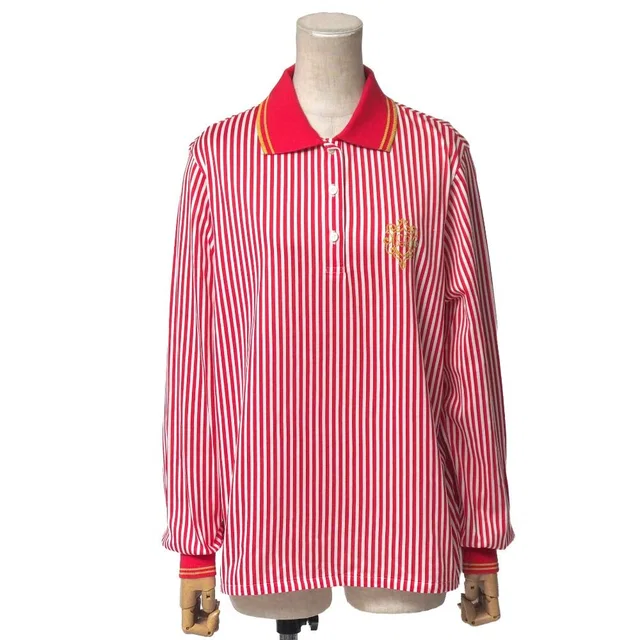 Dior Polo Shirt M Border CD Logo Embroidery Long Sleeve from The Reluxe