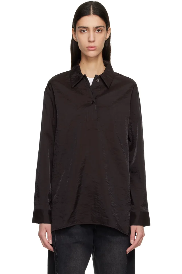 Studio Nicholson Burgundy Pinole Shirt, image 1 of 1 from SSENSE