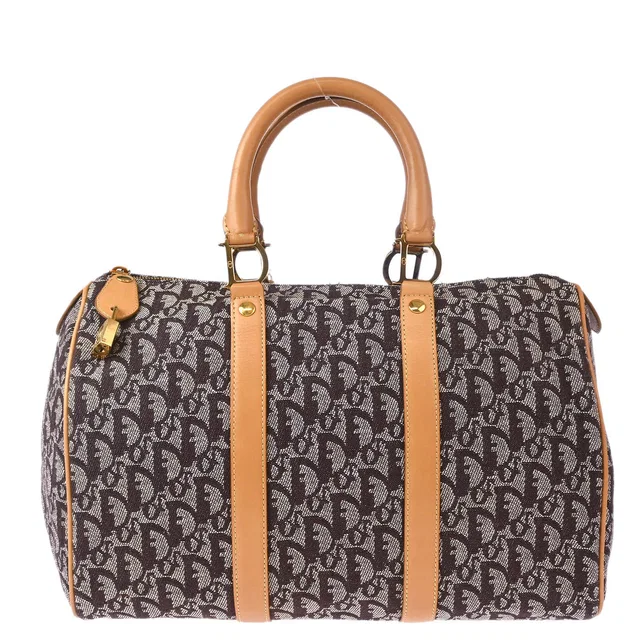 Dior 2002 Brown Trotter Duffle Handbag in Brown Canvas from AMORE Vintage Tokyo