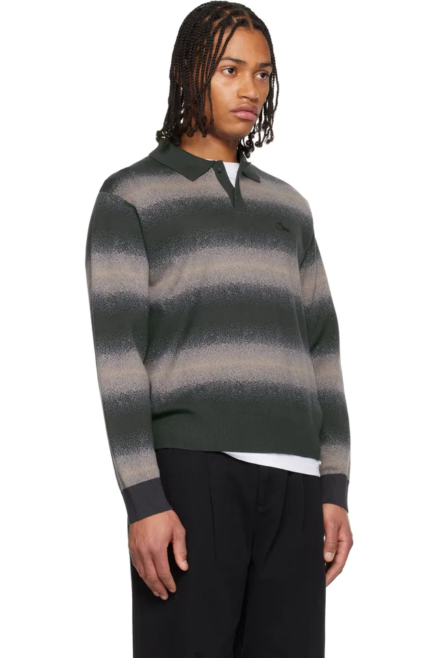Dime Black & Brown Striped Rugby Sweater, photo 2 of 4 from SSENSE