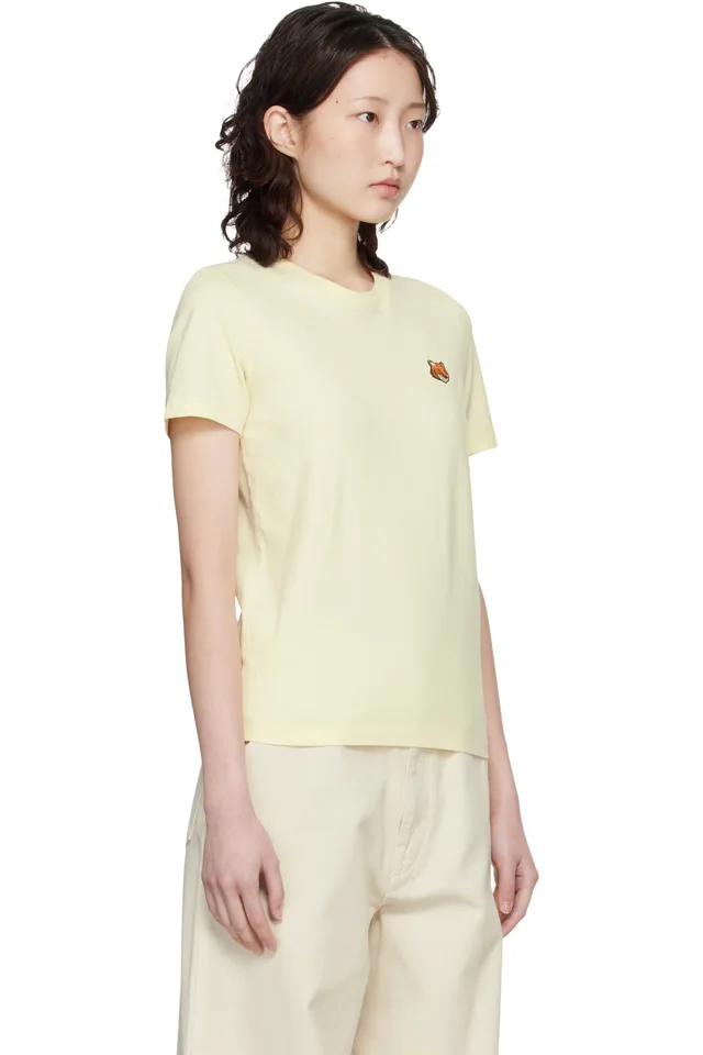 Maison Kitsuné Yellow Fox Head Regular T-shirt, photo 2 of 4 from SSENSE