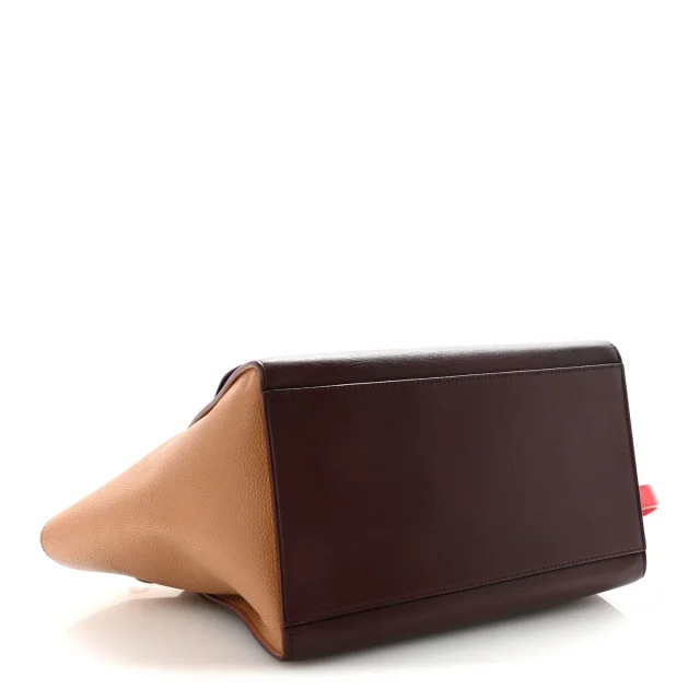 Celine Satin Baby Grained Calfskin Small Tri-Color Trapeze Carmin in Caviar leather from FASHIONPHILE, photo 4 of 9