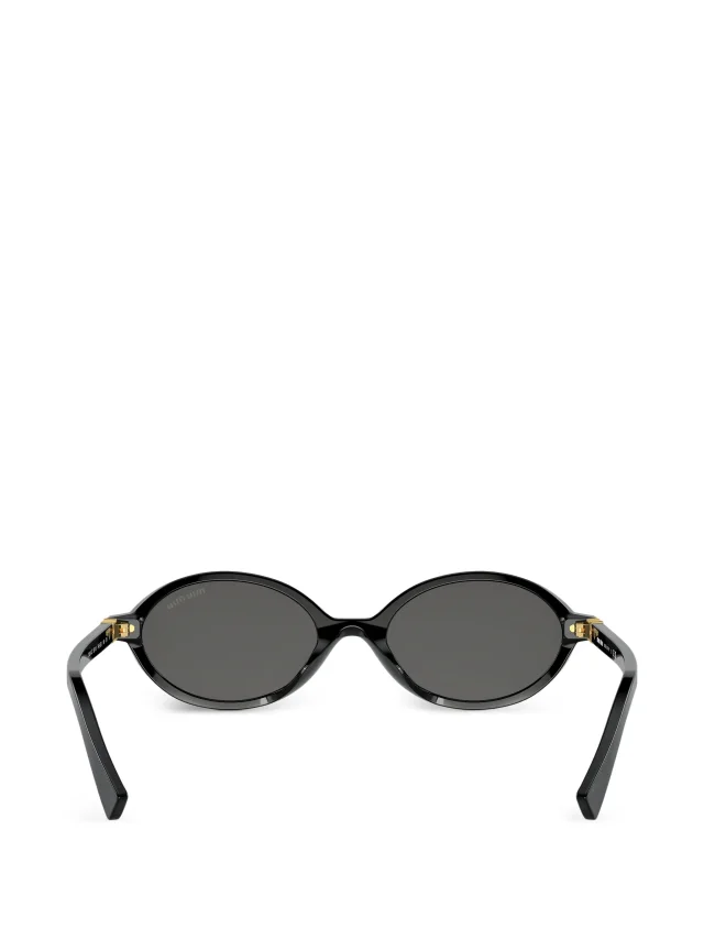 Miu Miu Eyewear logo-lettering sunglasses in Black, photo 4 of 5 from FARFETCH