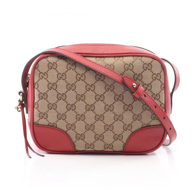 Gucci Shoulder Bag Bree GG Canvas Beige Brown in Brown Canvas from The Reluxe