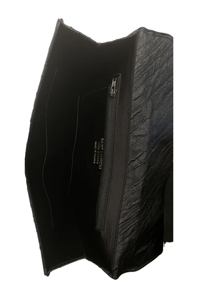 Saint Laurent Black Pencil Skirt & Gem Clutch Set in Black from Resurrection Vintage, photo 2 of 2