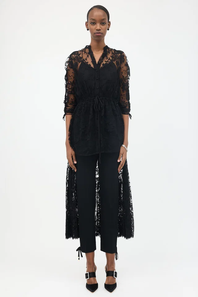 Alexander McQueen Lace Hi-Low Shirt from VSP Consignment