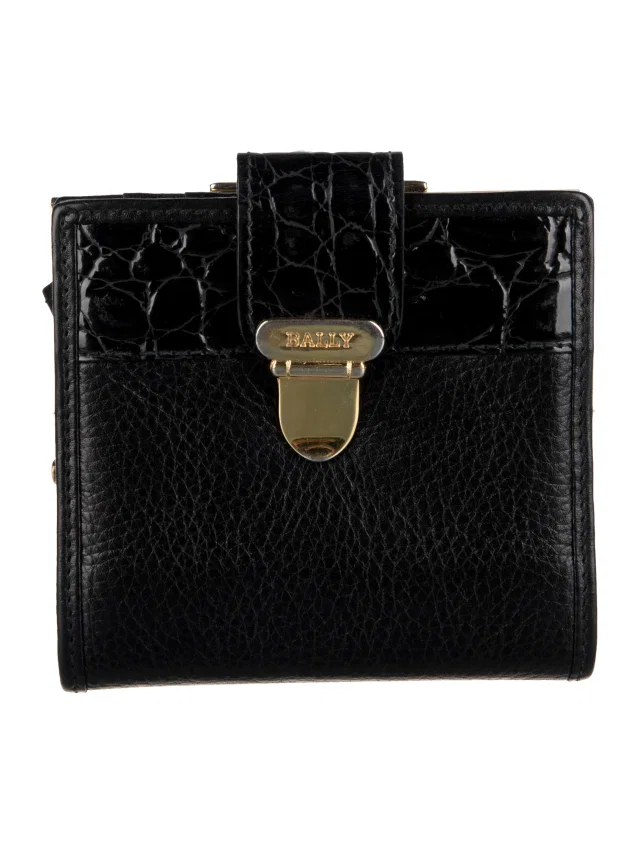 Bally Leather Printed Wallet in black Leather from The RealReal