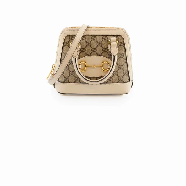 Gucci Horsebit 1955 Mini Top Handle White in White Canvas from The Purse Affair