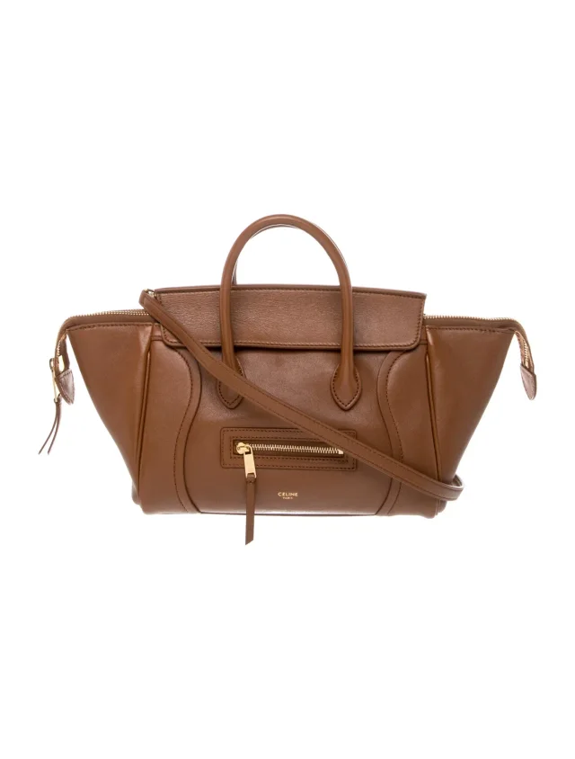 Celine Little Luggage 2025 in red|brown Leather from The RealReal