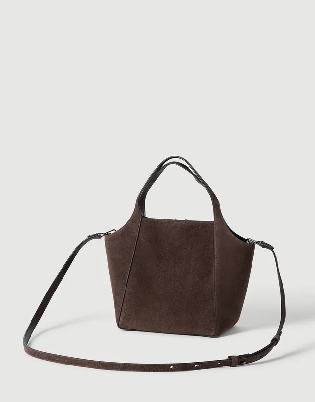 Brunello Cucinelli Sartorial small bucket bag in suede, photo 2 of 5 from SENSER