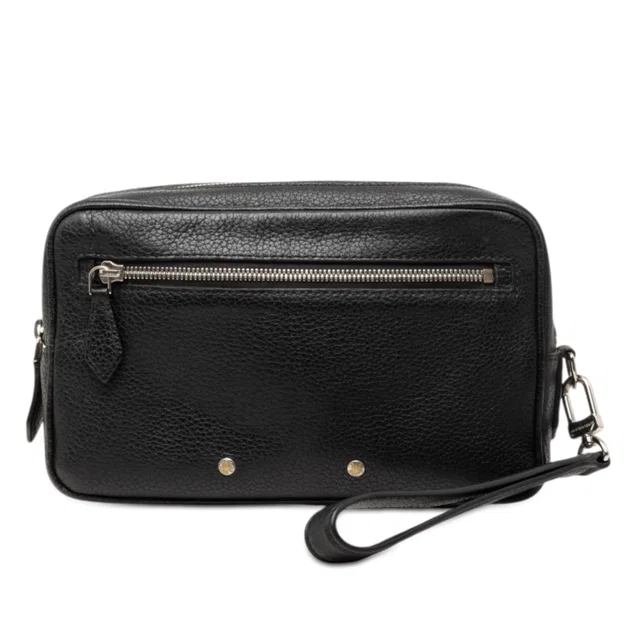 Black Louis Vuitton Taiga Kasai Clutch Bag in Black Leather from Designer Revival