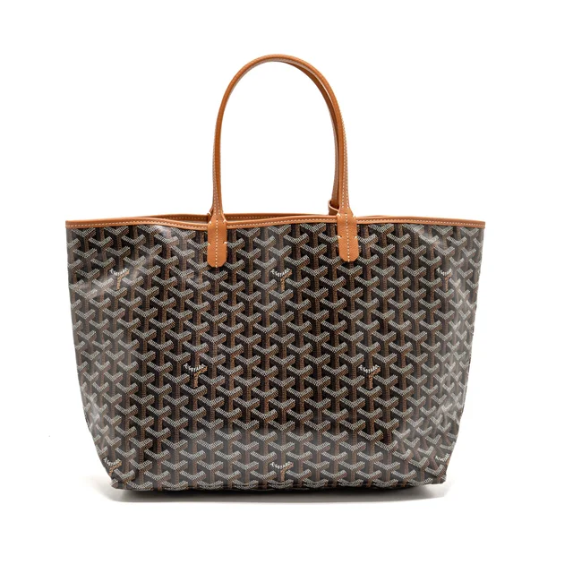 Goyard saint louis pm tote bag Goyardine canvas brown/black SHW in Black Canvas from EMIER