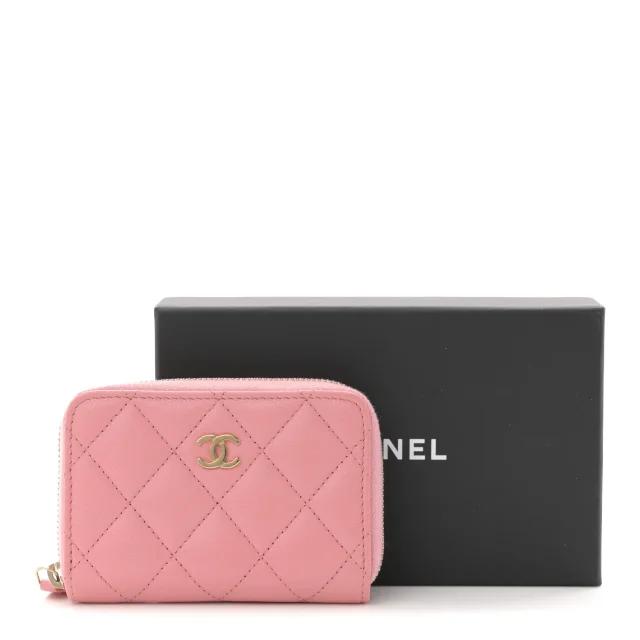 Chanel Caviar Quilted Zip Coin Purse Pink in Pink Caviar leather from FASHIONPHILE, photo 8 of 8