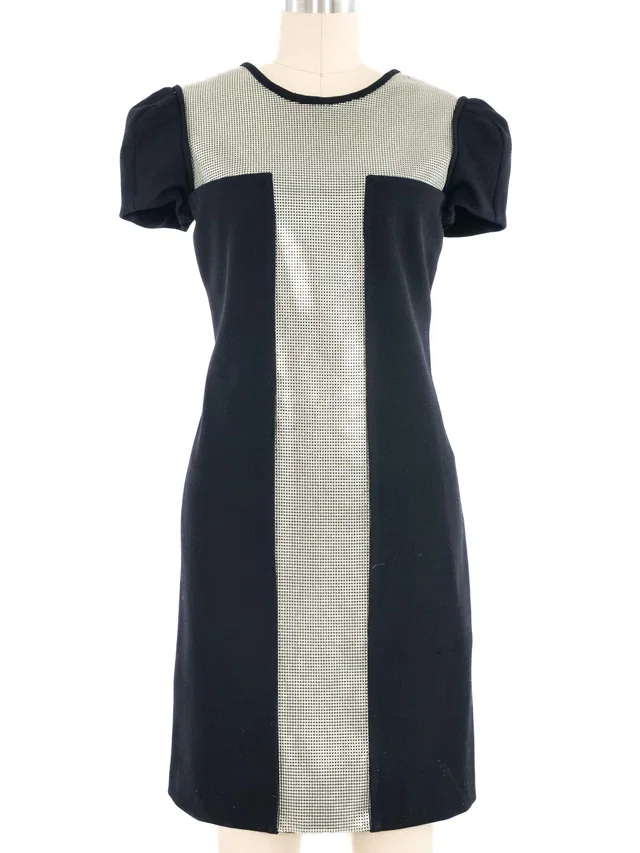 2012 Versace Chainmail Trimmed Dress in Wool from Arcade Vintage