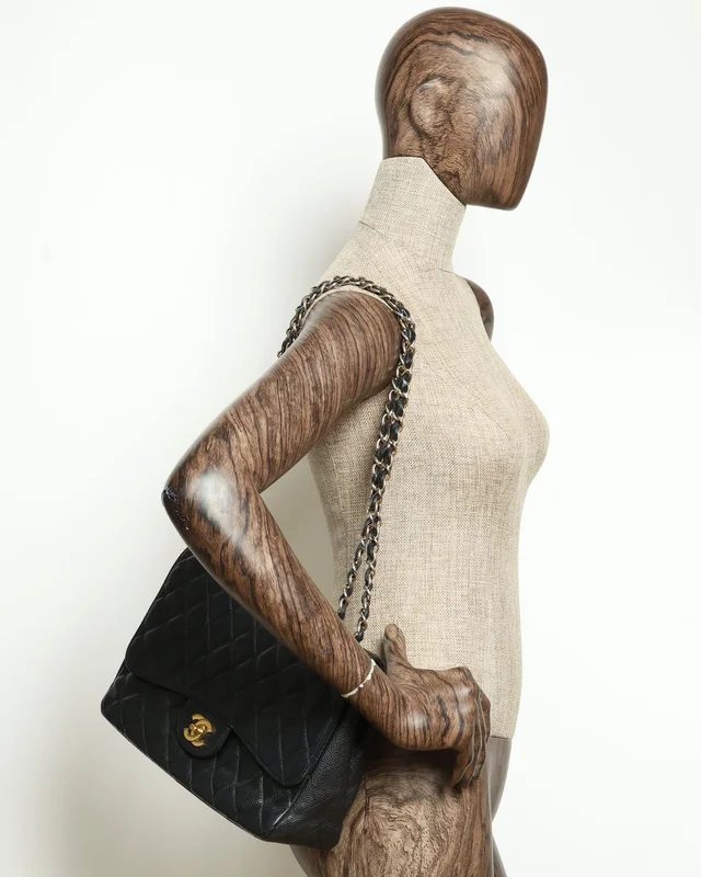 Chanel Classic Jumbo Caviar Single Flap Bag in Caviar leather from A Retro Tale, photo 12 of 12