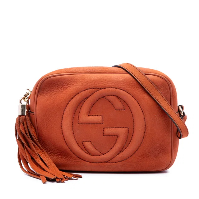 Orange Gucci Nubuck Soho Disco Crossbody in Orange Suede from Designer Revival
