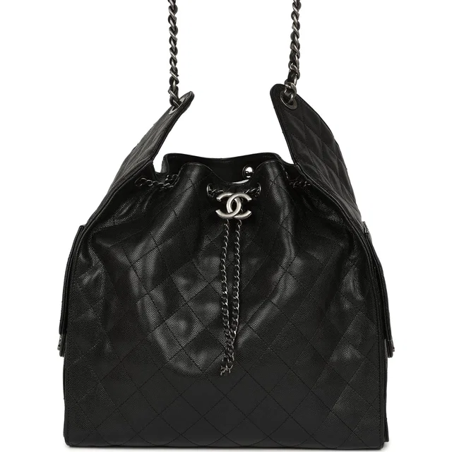 Chanel Medium 25 Hobo Bag Black Caviar Aged Ruthenium Hardware in Black Caviar leather from Madison Avenue Couture