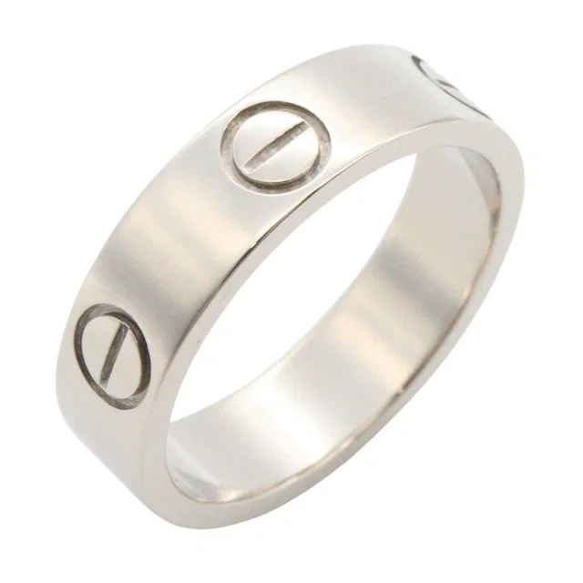 Cartier Love Au750 White Gold Ring Size 54 in White from LuxUness