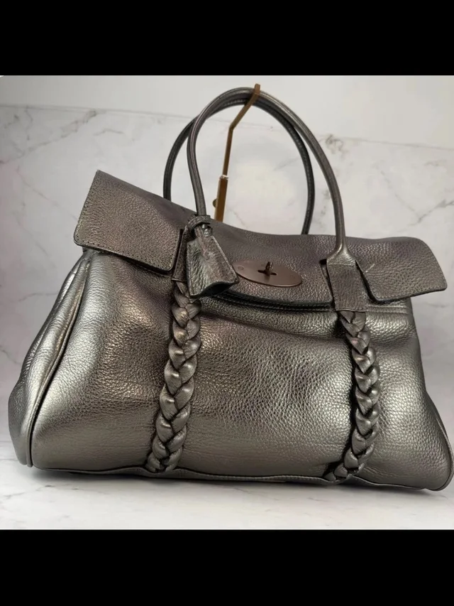 Mulberry Metallic Silver Braided Leather Shoulder Bag in gray Leather from Poshmark