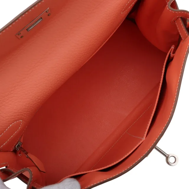 Hermès 2013 Kelly 28 Crevette in Clemence leather from VINTAGE QOO TOKYO, photo 8 of 16