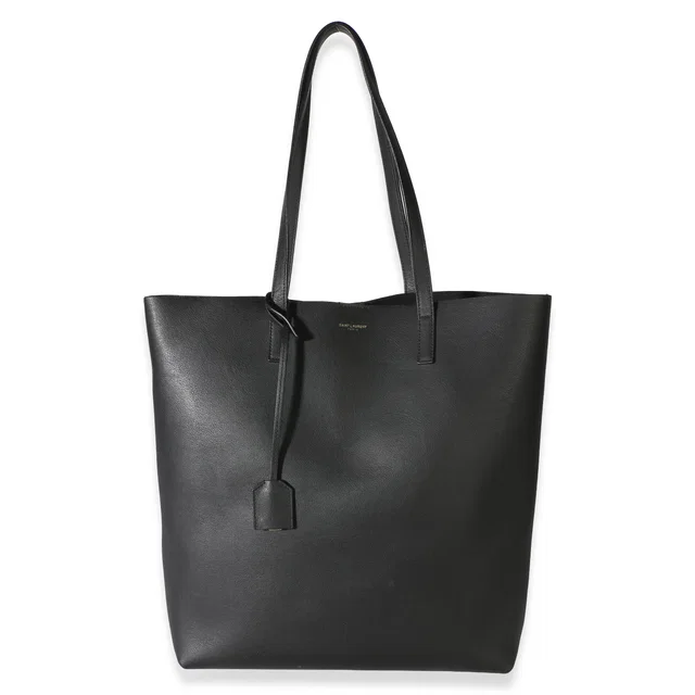 Saint Laurent Black Leather North/South Tote in Black Leather from myGemma
