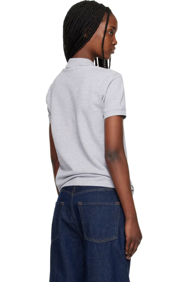 Maison Kitsuné Gray Baby Fox Regular Polo, photo 3 of 4 from SSENSE