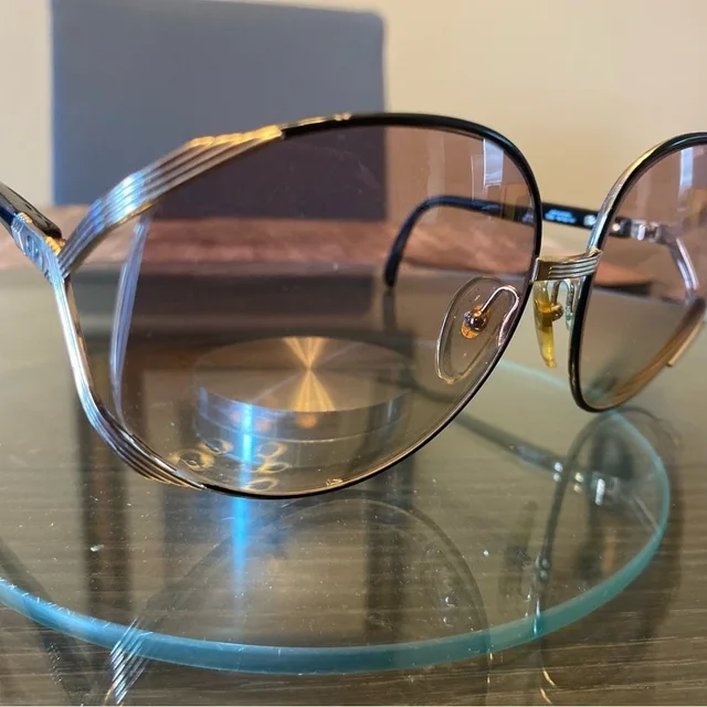 Dior Black And Gold Sunglasses in brown|red from Poshmark, photo 1 of 1