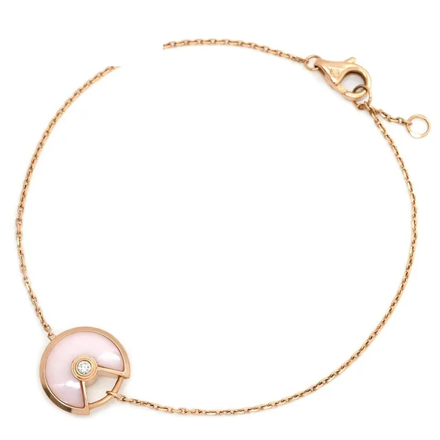 Bracelet Amulette de Cartier XS Pink Gold Diamond in Pink from The Reluxe