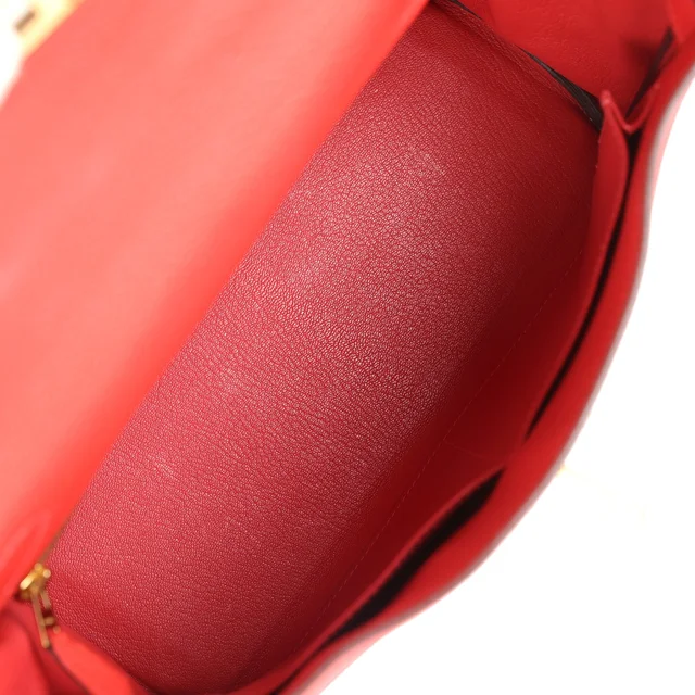 Hermès Kelly Retourne 28 Rouge Pivoine Togo Gold Hardware in Red Togo leather from Madison Avenue Couture, photo 8 of 9