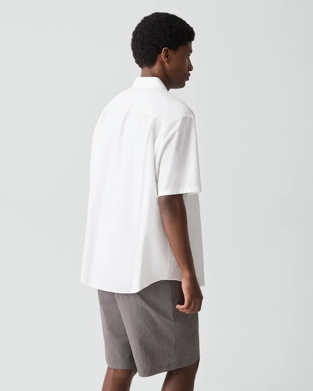 Theory Weekend Short-Sleeve Shirt in Weekend Cotton, photo 4 of 6 from Theory