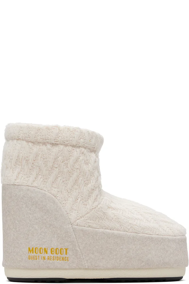 Guest in Residence Off-White Moon Boot Edition Icon Low No Lace Knit Boots, image 1 of 1 from SSENSE