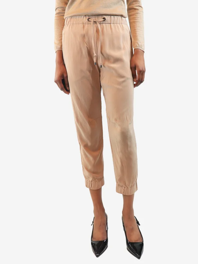 Brunello Cucinelli Blush silk trousers - size UK 6 in Pink Silk from Sign of the Times