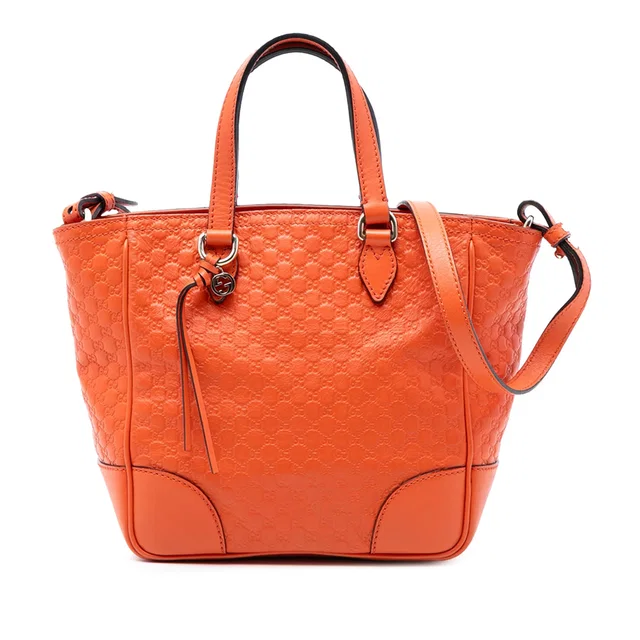 Orange Gucci Small Microguccissima Bree Satchel in Orange Leather from Designer Revival