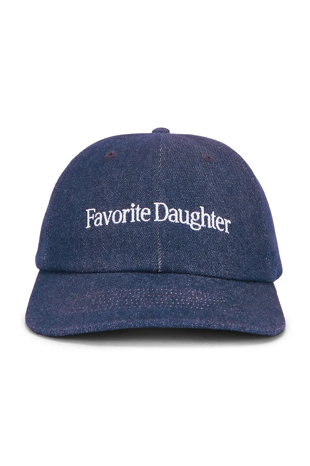 Favorite Daughter The Washed Denim Baseball Cap in Dark Wash, photo 2 of 3 from REVOLVE (Canada)