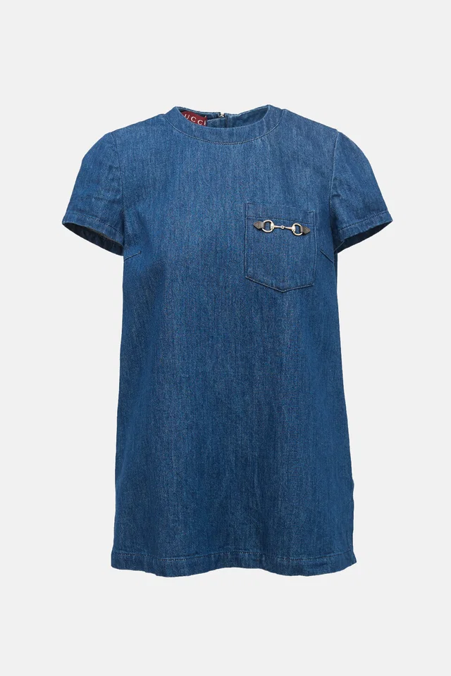 Gucci Denim Pocket Dress in Denim from VSP Consignment