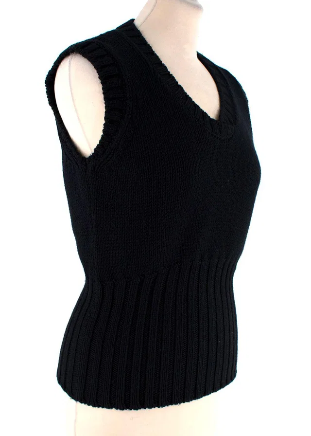 Tom Ford Black Wool Knitted Vest in Black Wool from HEWI