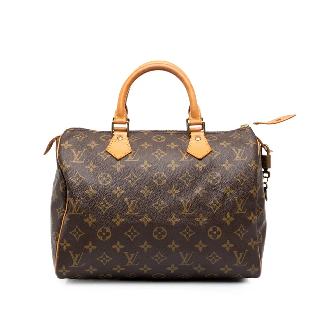 Brown Louis Vuitton Monogram Speedy 30 Boston Bag in Brown Coated canvas from Designer Revival