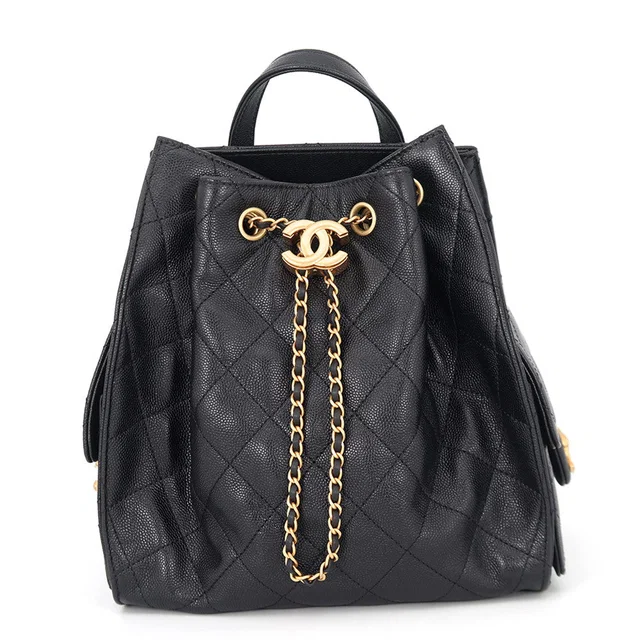 Chanel CHANEL25 ChainShoulder Bag BlackAS5600 Caviar Leather Size Medium in Caviar leather from GALLERY RARE
