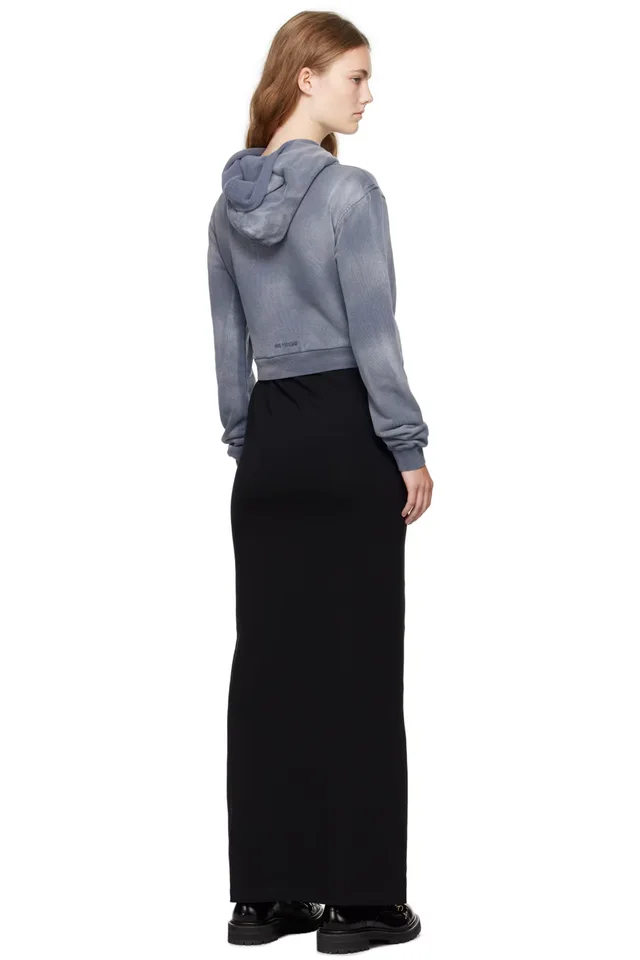 We11done Gray & Black Layered Hoodie Maxi Dress, photo 3 of 4 from SSENSE