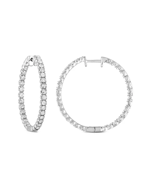 Amairah Silver 5.00 ct. tw. Lab-Grown Diamond Hoop Earring in //asset1.ruecdn.com/images/sw/602047/6020478476_RLSW_sterlingsilver.jpg, image 1 of 1 from Rue La La