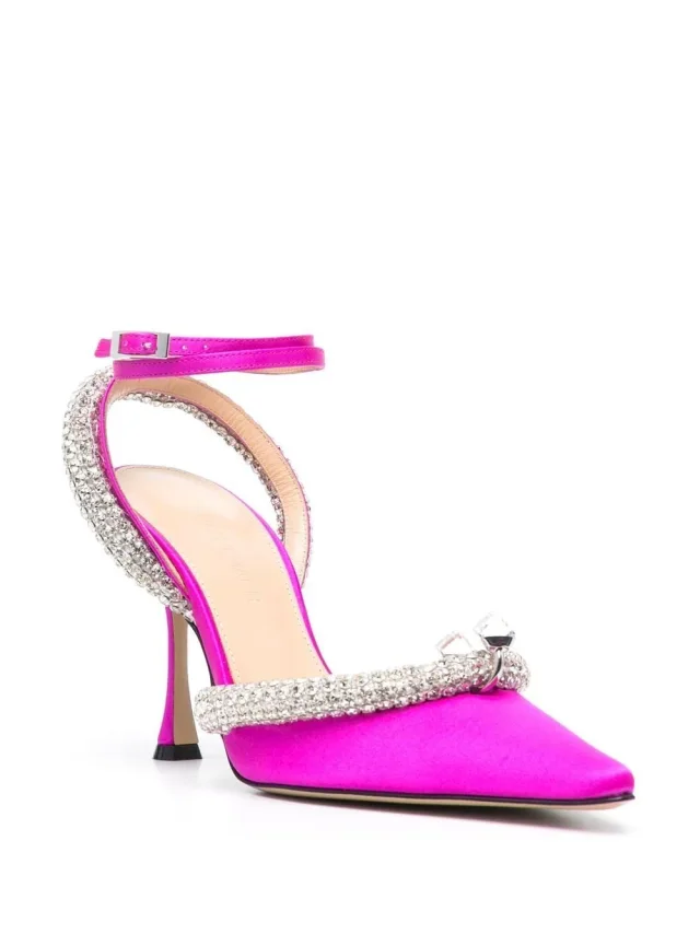 Mach & Mach Crystal Embellished Satin Slingback Pumps, photo 3 of 4 from Balardi