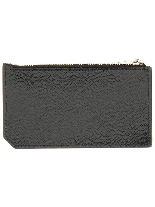Saint Laurent Calfskin Card Case — Black Main: Wallets & Purses in Black Calfskin from HEWI